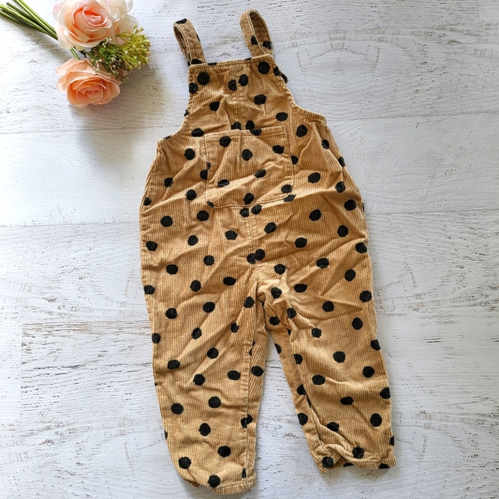 Zara Corduroy Polka Dots Overalls 2-3Y